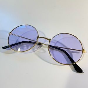 cute purple tinted circular sunglasses